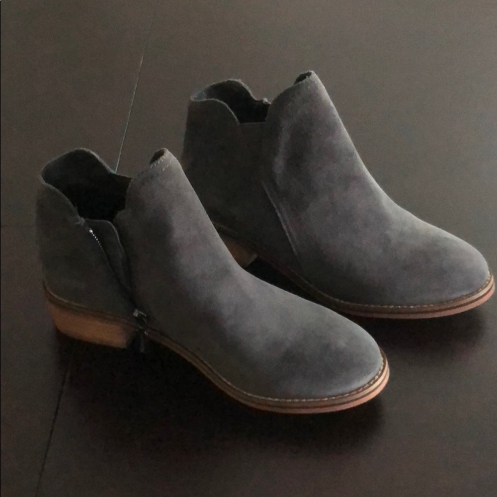 Blondo waterproof booties in Dark Grey Suede